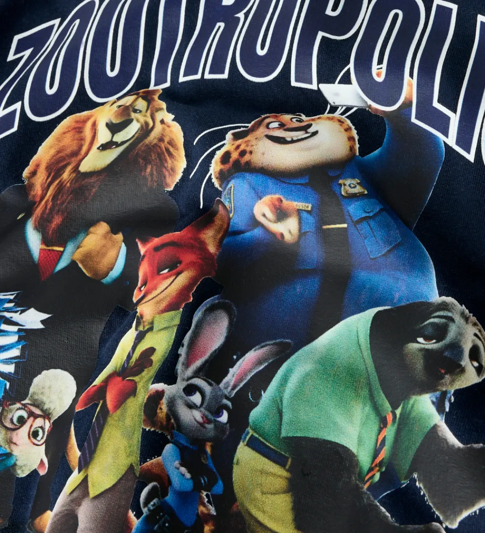 Drengetøj|Sweatshirts-Name It Sweatshirt - NmmNoel - Zootropolis - Navy Blazer