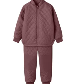 Name It Termotøj*Termotøj m. Fleece - PU - NmfMud - Rose Brown