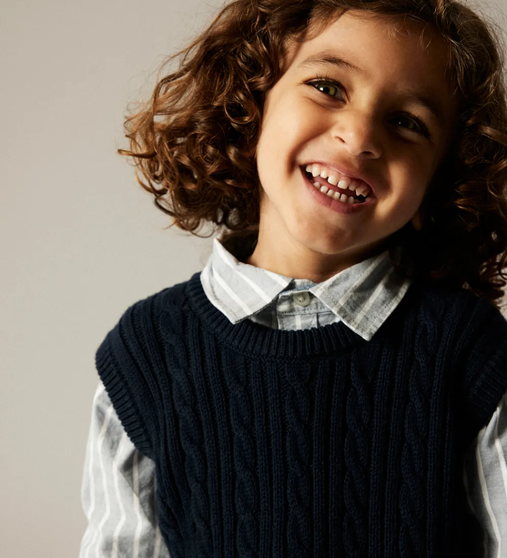 Veste-Name It Vest - Strik - NmmRoman - Navy Blazer