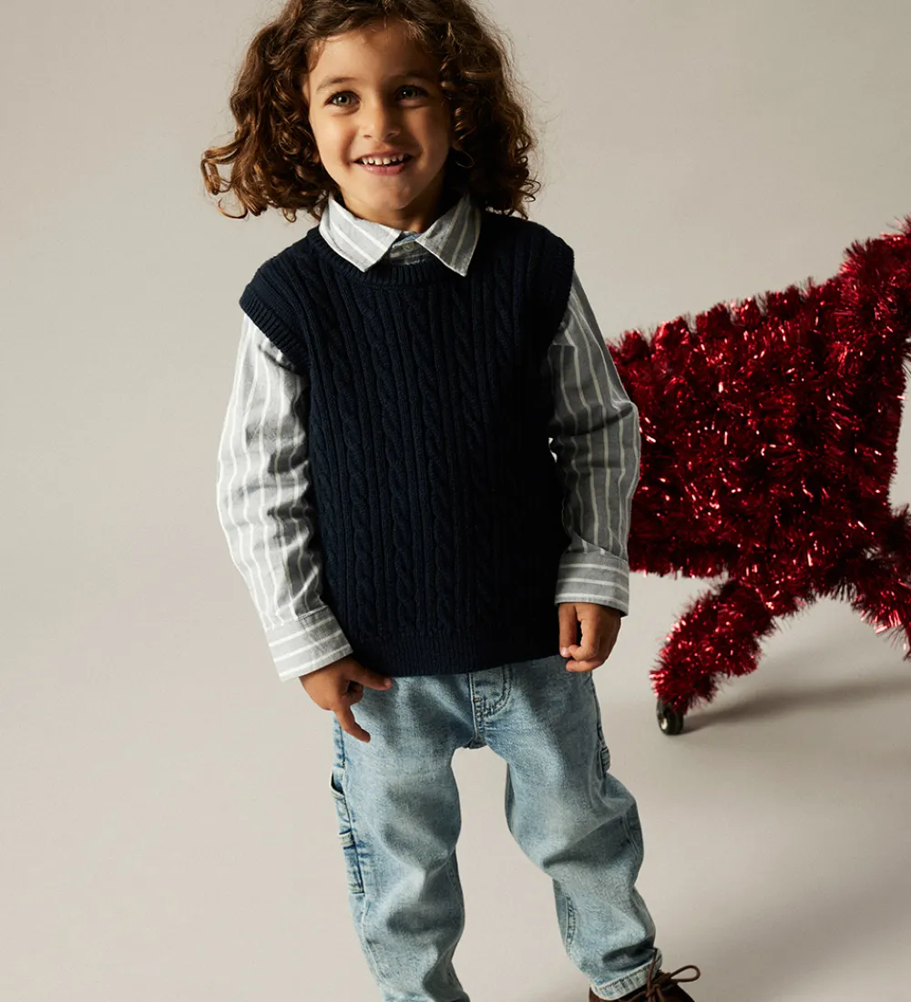 Veste-Name It Vest - Strik - NmmRoman - Navy Blazer