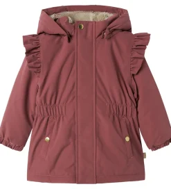Vinterjakker-Name It Vinterjakke - NmfSnow05 - Rose Brown m. Flæser