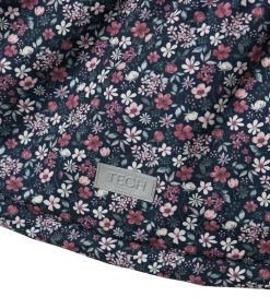 Vinterjakker-Name It Vinterjakke - NmfSnow05 - Dark Sapphire m. Blomster