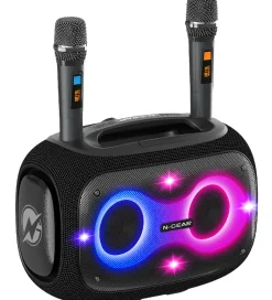 N-Gear Musikinstrumenter|Højtalere*Højtaler med 2 Mikrofoner - Wireless - NRG600 - Sort