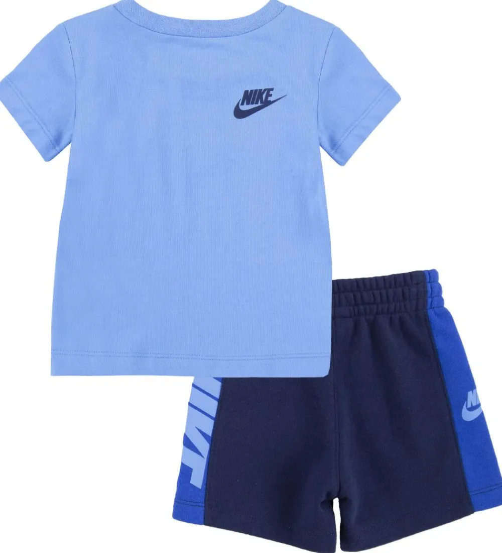 Nike Gymnastiktøj*Shortssæt - T-shirt/Shorts - Amplify - Midnight Navy