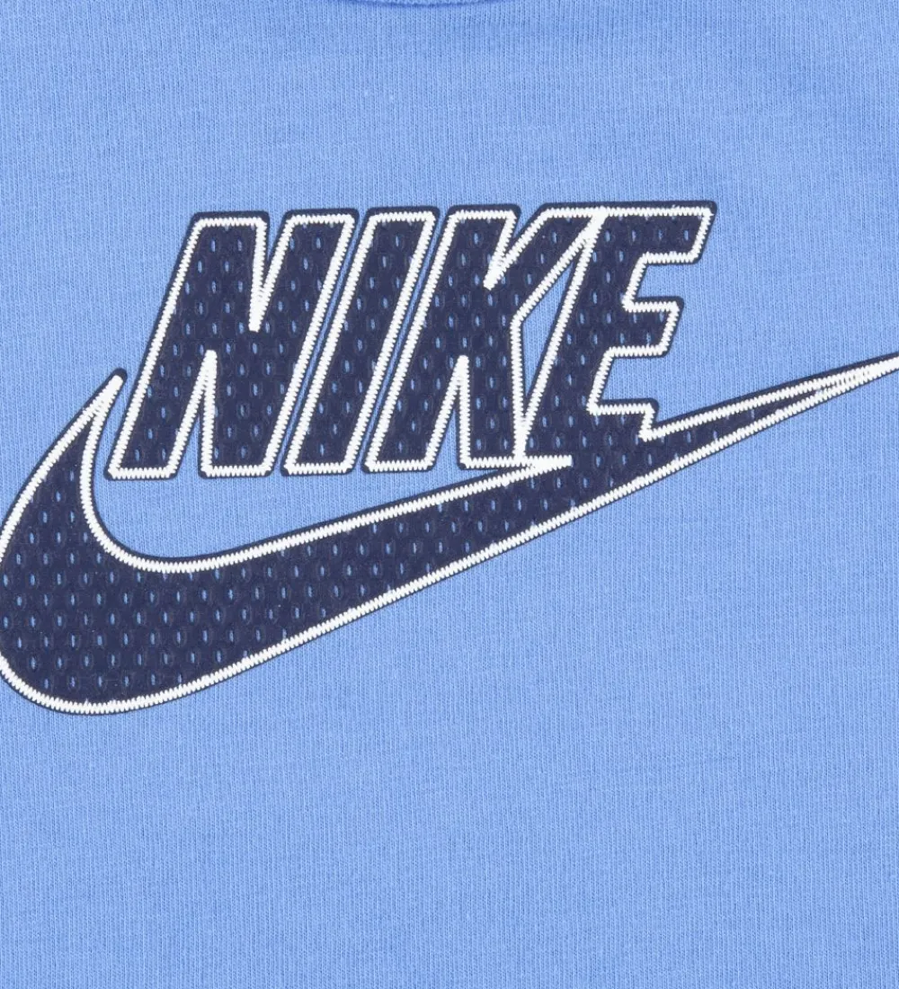 Nike Gymnastiktøj*Shortssæt - T-shirt/Shorts - Amplify - Midnight Navy