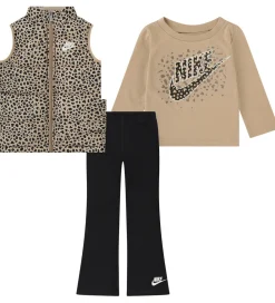 Veste-Nike Sæt - Vest/Bukser/Bluse - Sort/Leopard