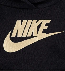 Sweatshirts-Nike Sweatsæt - Club - Black/Metalic Gold
