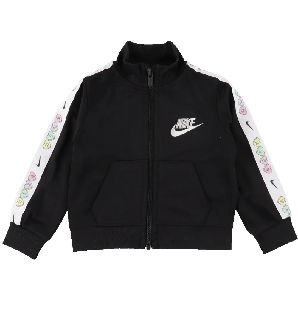 Gymnastiktøj-Nike Træningssæt - Cardigan/Bukser - Taping - Sort