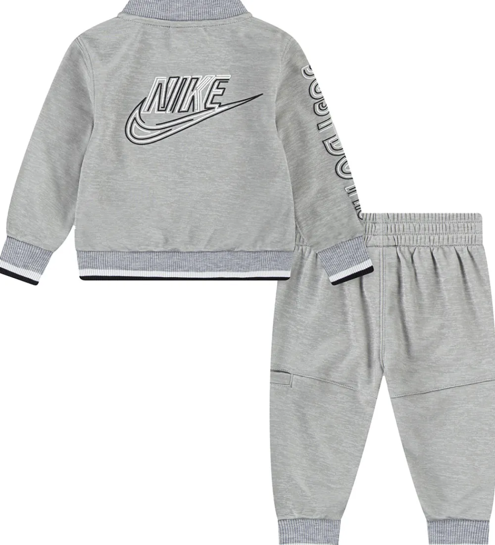 Træningssæt-Nike Træningssæt - Cardigan/Bukser - Light Smoke Grey Heather