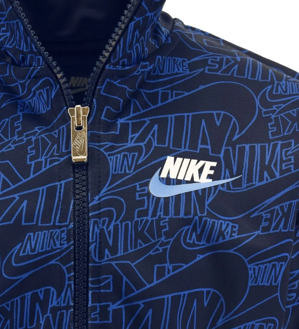 Gymnastiktøj-Nike Træningssæt - Cardigan/Bukser - Read - Midnight Navy