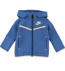Gymnastiktøj-Nike Træningssæt - Cardigan/Bukser - Blocked - Marina Blue
