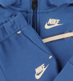 Gymnastiktøj-Nike Træningssæt - Cardigan/Bukser - Blocked - Marina Blue