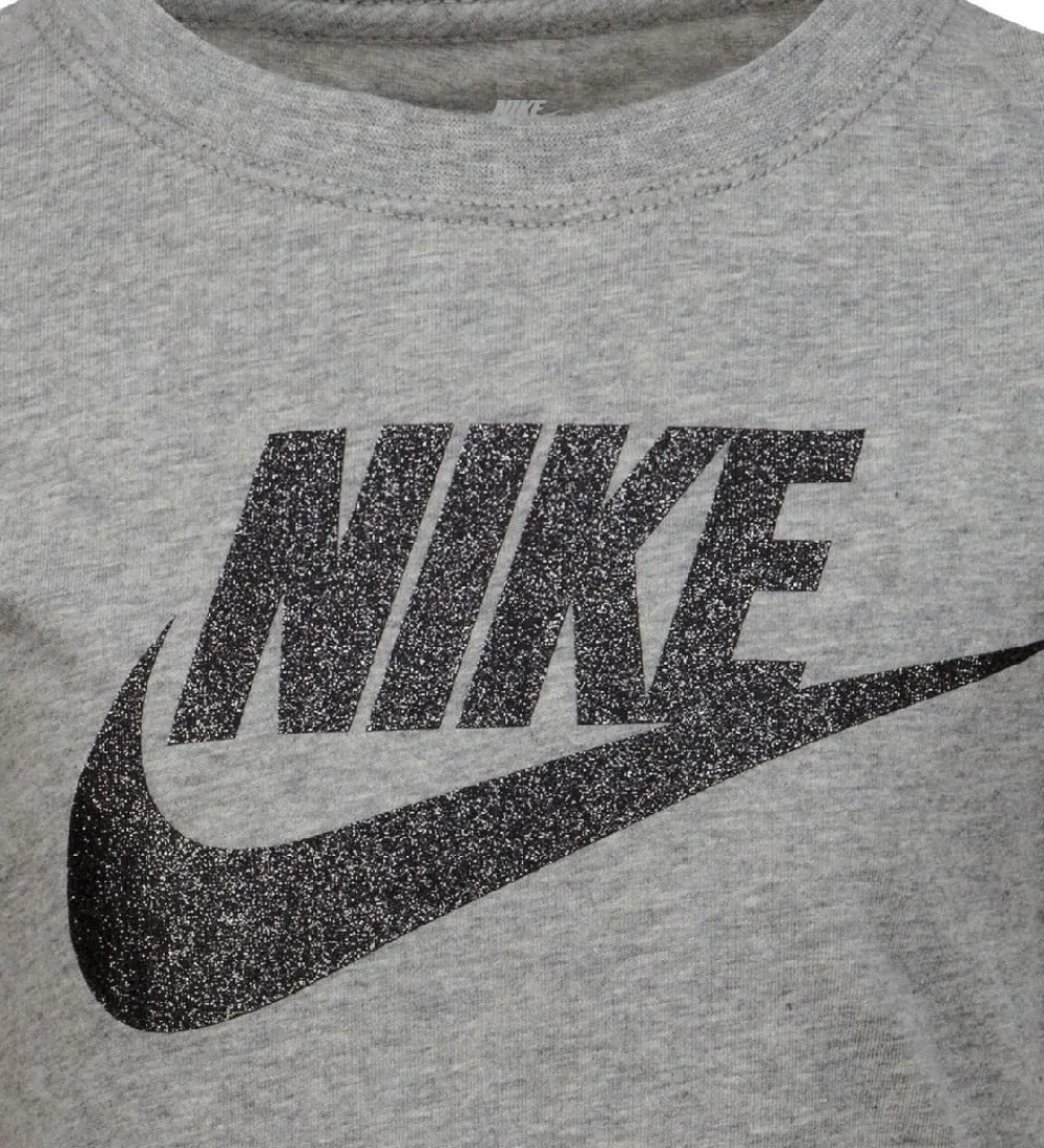 Gymnastiktøj-Nike T-shirt - Futura - Dark Grey Heather