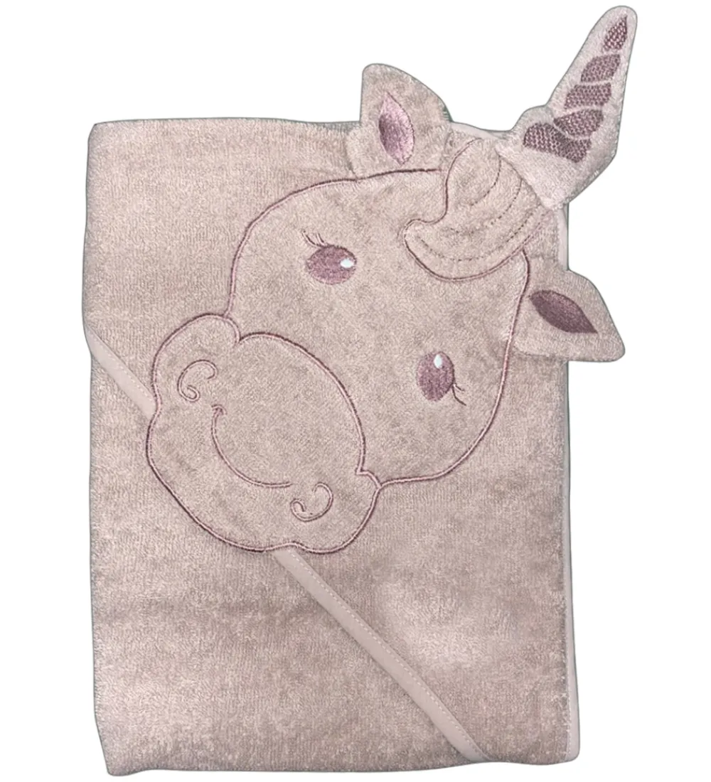 Babyhåndklæde- Og Poncho|Håndklæder-Nørgaard Madsens Babyhåndklæde - 100x100 cm - Pale Mauve m. Enhj