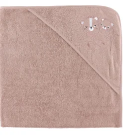 Nørgaard Madsens Babyhåndklæde- Og Poncho|Håndklæder*Babyhåndklæde - 75x75 cm - Mauve m. Løver