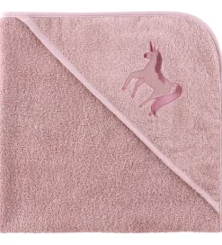Babyhåndklæde- Og Poncho|Håndklæder-Nørgaard Madsens Babyhåndklæde - 75x75 cm - Rosa m. Enhjørning