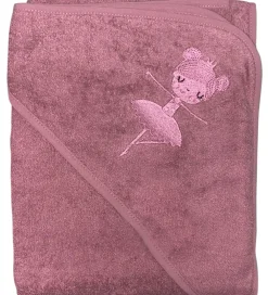Babyhåndklæde- Og Poncho|Håndklæder-Nørgaard Madsens Babyhåndklæde - 75x75 cm - Dusty Red m. Balleri