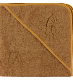 Babyhåndklæde- Og Poncho|Håndklæder-Nørgaard Madsens Babyhåndklæde - 80x80 cm - Karamel m. Elefant
