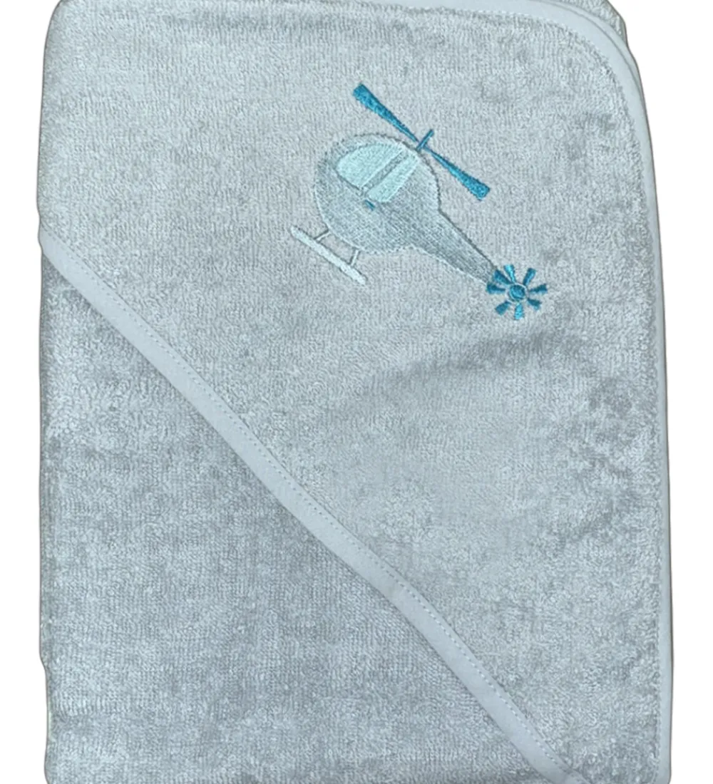Babyhåndklæde- Og Poncho|Håndklæder-Nørgaard Madsens Babyhåndklæde - 75x75 cm - Dusty Green m. Helik