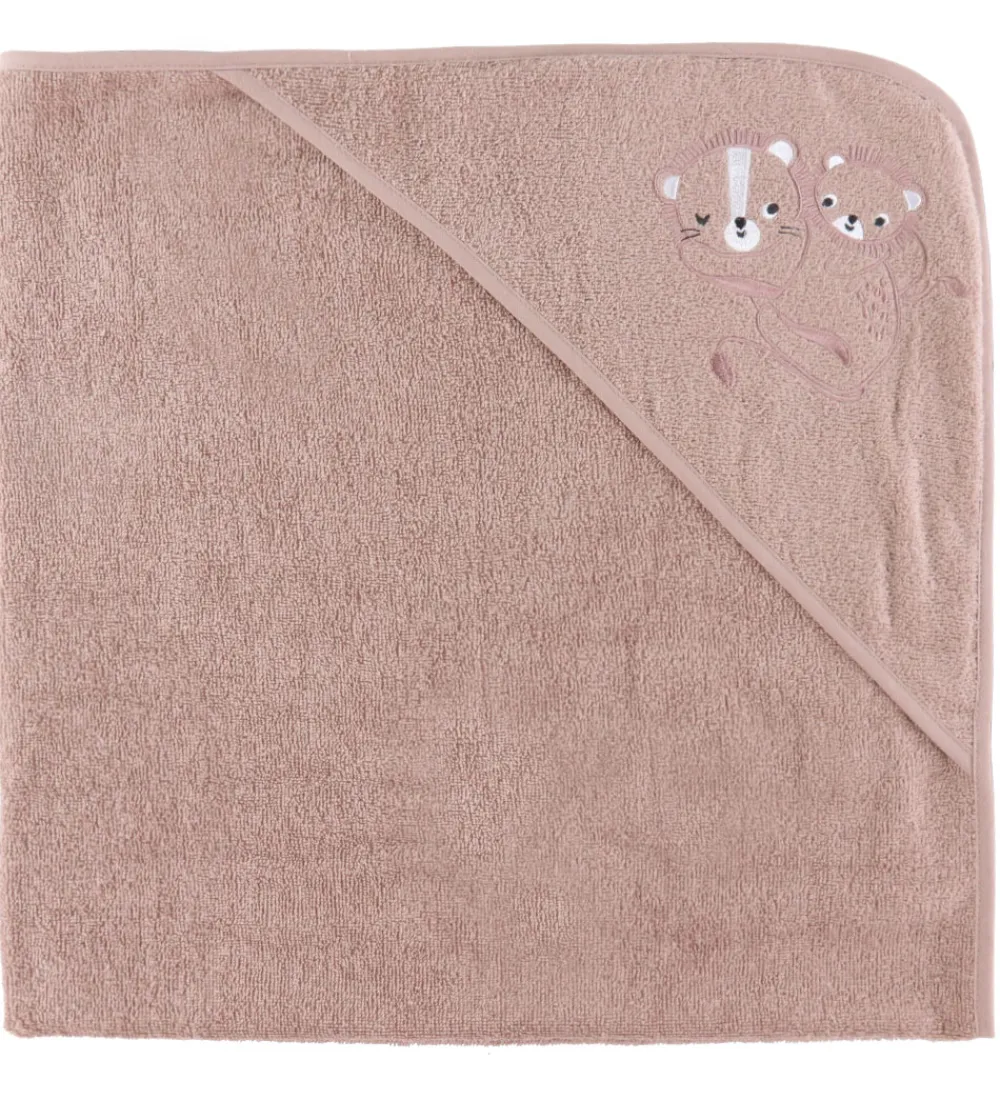Babyhåndklæde- Og Poncho|Håndklæder-Nørgaard Madsens Babyhåndklæde - 100x100 cm - Mauve m. Løver