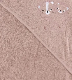 Babyhåndklæde- Og Poncho|Håndklæder-Nørgaard Madsens Babyhåndklæde - 100x100 cm - Mauve m. Løver