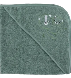 Babyhåndklæde- Og Poncho|Håndklæder-Nørgaard Madsens Badeslag - 100x100 cm - Grøn m. Løver