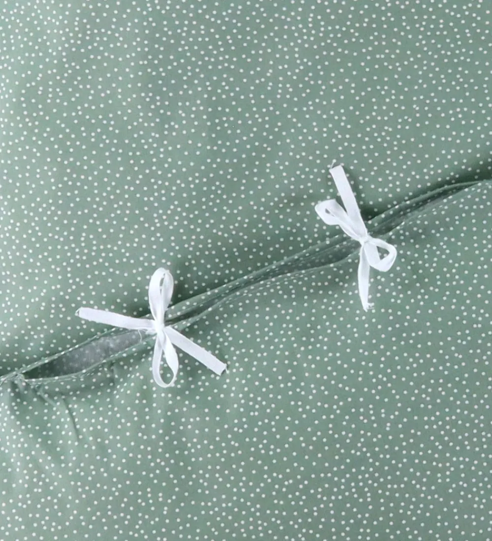 Sengetøj-Nørgaard Madsens Sengetøj - Voksen - Dusty Green m. Prikker