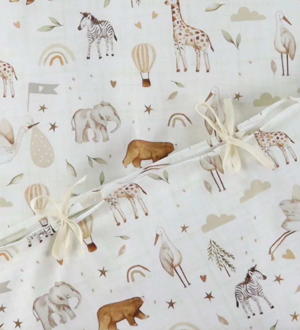 Sengetøj-Nørgaard Madsens Sengetøj - Baby - Beige m. Striber/Zoodyr