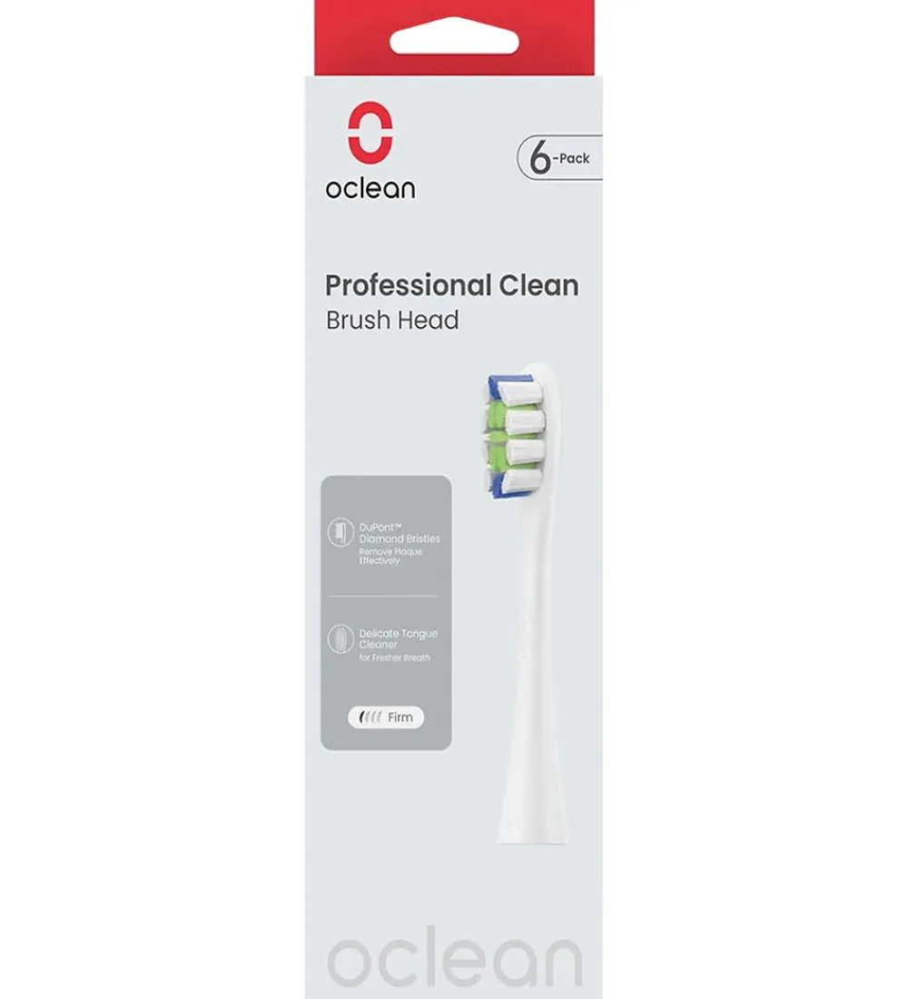 Tandbørster|Pleje- Og Toiletartikler-OCLEAN Tandbørste-hoveder - Professional Clean - 6-pak - Hvid