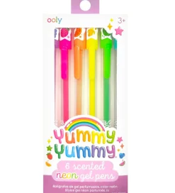 Skriveredskaber-Ooly Kuglepenne m. Frugtduft - Neon - 6 stk - Yummy Yummy