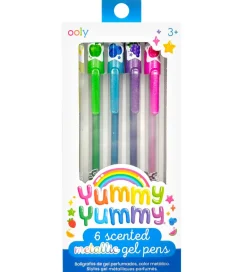 Tuscher Og Farver|Skriveredskaber-Ooly Kuglepenne m. Frugtduft - Metallic - 6 stk - Yummy Yummy
