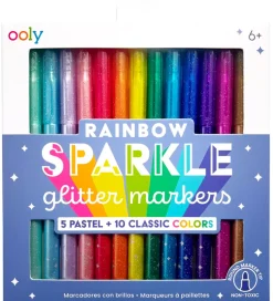 Ooly Skriveredskaber*Tusser - 15-pak - Rainbow Sparkle Glitter