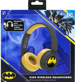 OTL Høretelefoner*Høretelefoner - Batman - On-Ear Junior - Wireless - Sort/Gul