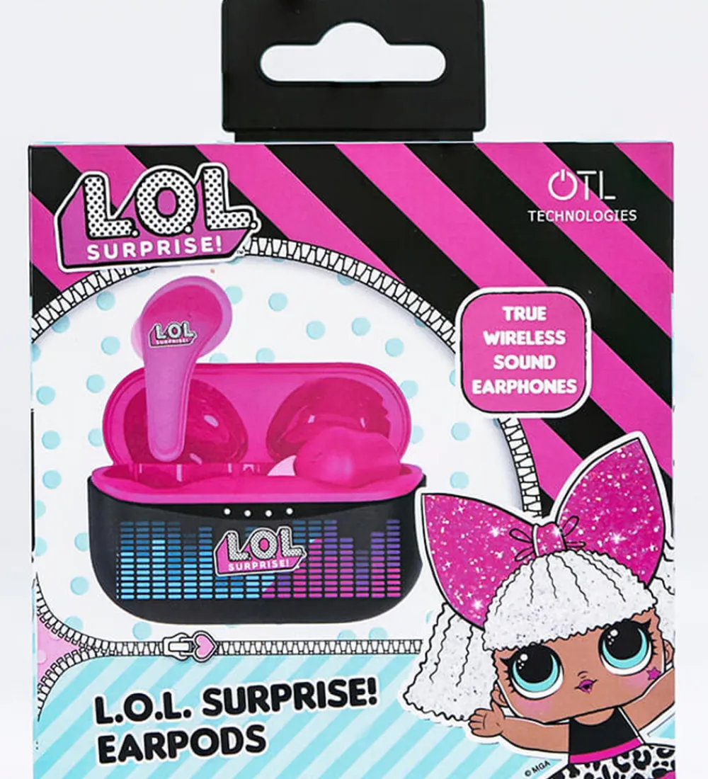 Høretelefoner-OTL Høretelefoner - LOL - TWS - In-Ear - Sort/Pink