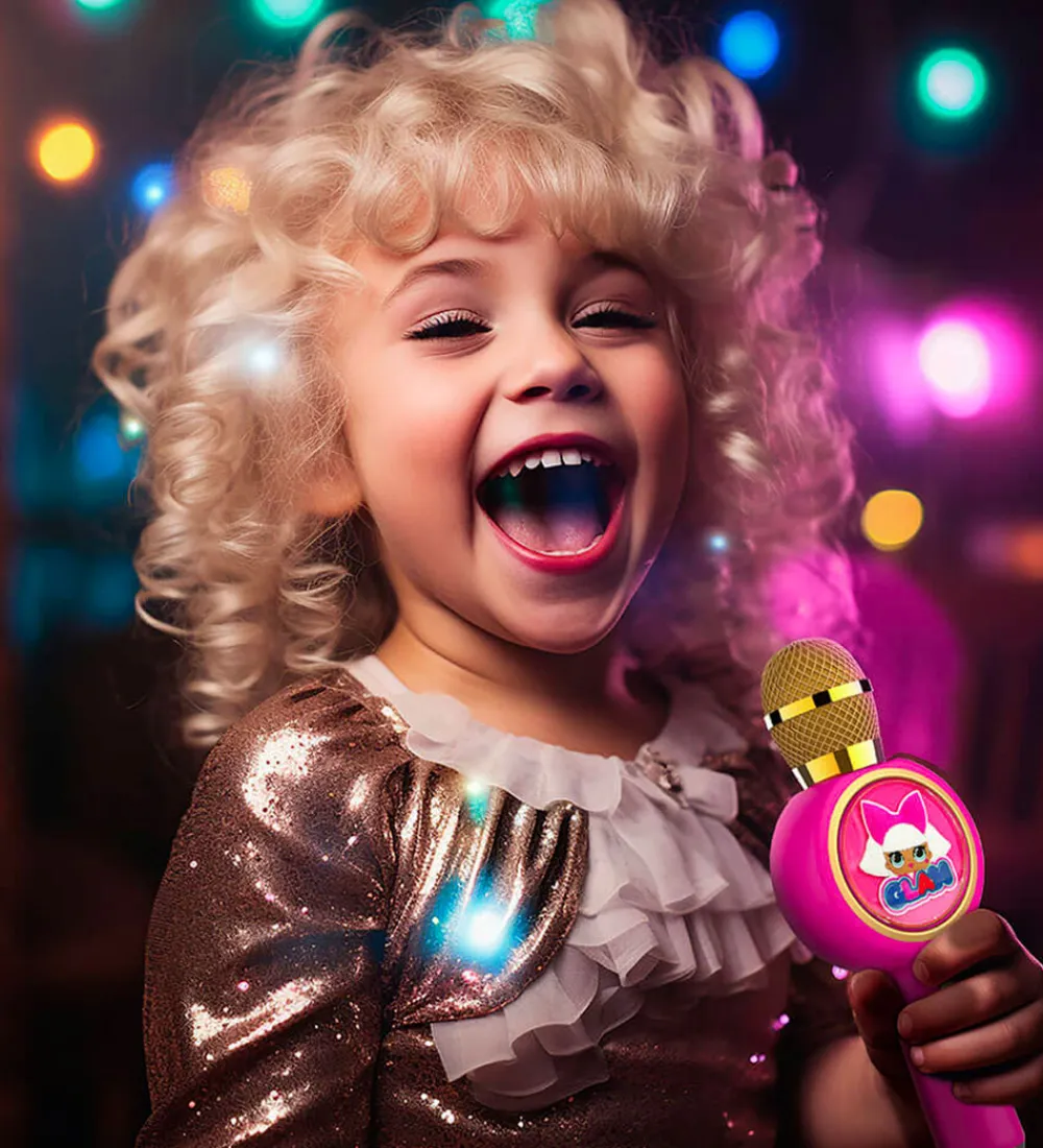 Musikinstrumenter-OTL Mikrofon - LED - Karaoke - LOL Surprise - Pink/Guld