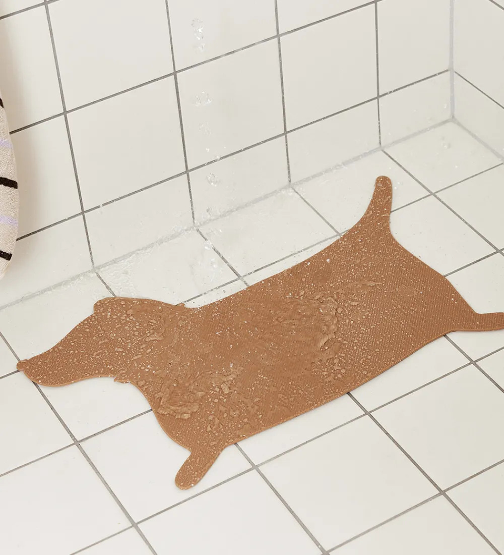 Badekar Og Bademåtter-OYOY Bademåtte - Hunsi Dog - Camel