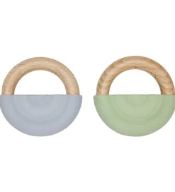 Bideringe-OYOY Bidering - Rainbow Teether - 2-pak - Dusty Blue/Green