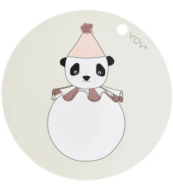 OYOY Dækkeservietter*Dækkeserviet - Silikone - Panda Pompom - Offwhite