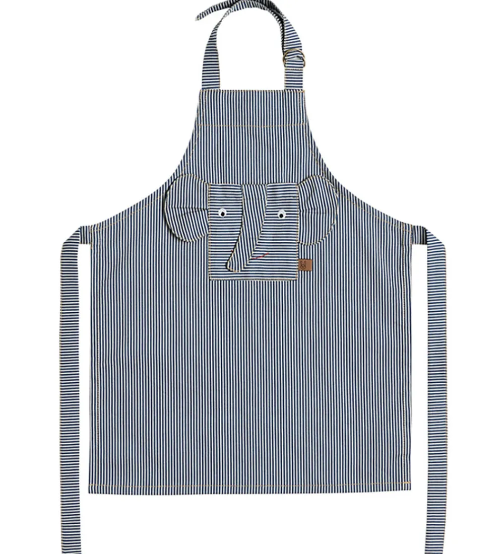 OYOY Forklæder*Forklæde - Denim - Elephant - Blå m. Striber