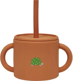 OYOY Kop Og Tudekop*Kop m. Sugerør - Enkei Cup - Silikone - Caramel