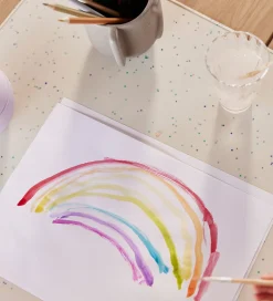Dækkeservietter-OYOY Kreativitetsmåtte - Silikone - Confetti - Off White