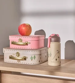 Rolleleg|Legekufferter-OYOY Kuffertsæt - 2-pak - Deer & Duck - Camel/Rose