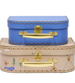 OYOY Rolleleg|Legekufferter*Kuffertsæt - 2-pak - Fox - Beige/Blue