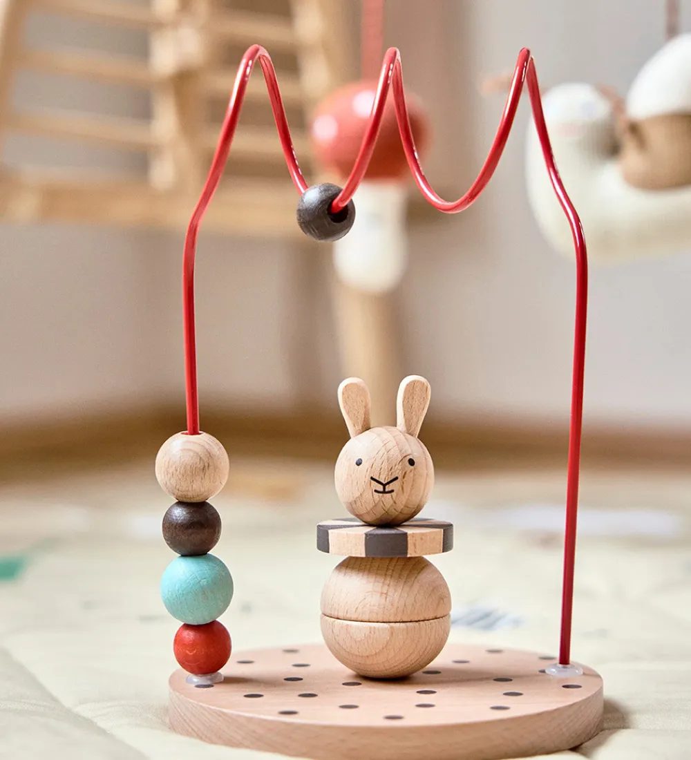 OYOY Aktivitetslegetøj*Kugleramme - Circus Rabbit - Træ - Nature/Cherry Red