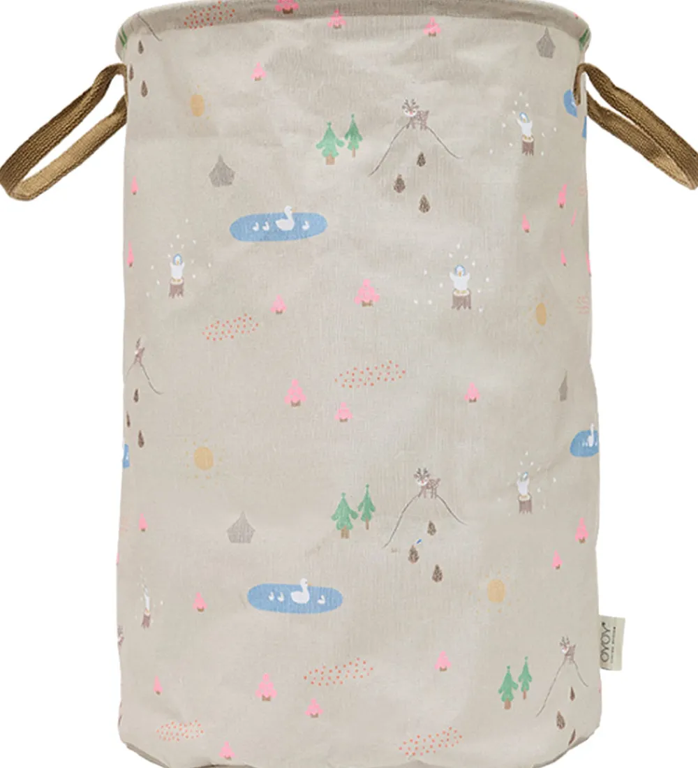 Kurve|Opbevaring-OYOY Opbevaringskurv - Deer & Duck - Large - Beige