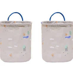 OYOY Kurve|Opbevaring*Opbevaringskurve - 2-pak - Foxy - Small - Beige/Blue