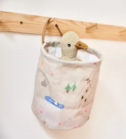 Kurve|Opbevaring-OYOY Opbevaringskurve - 2-pak - Deer & Duck - Small - Beige