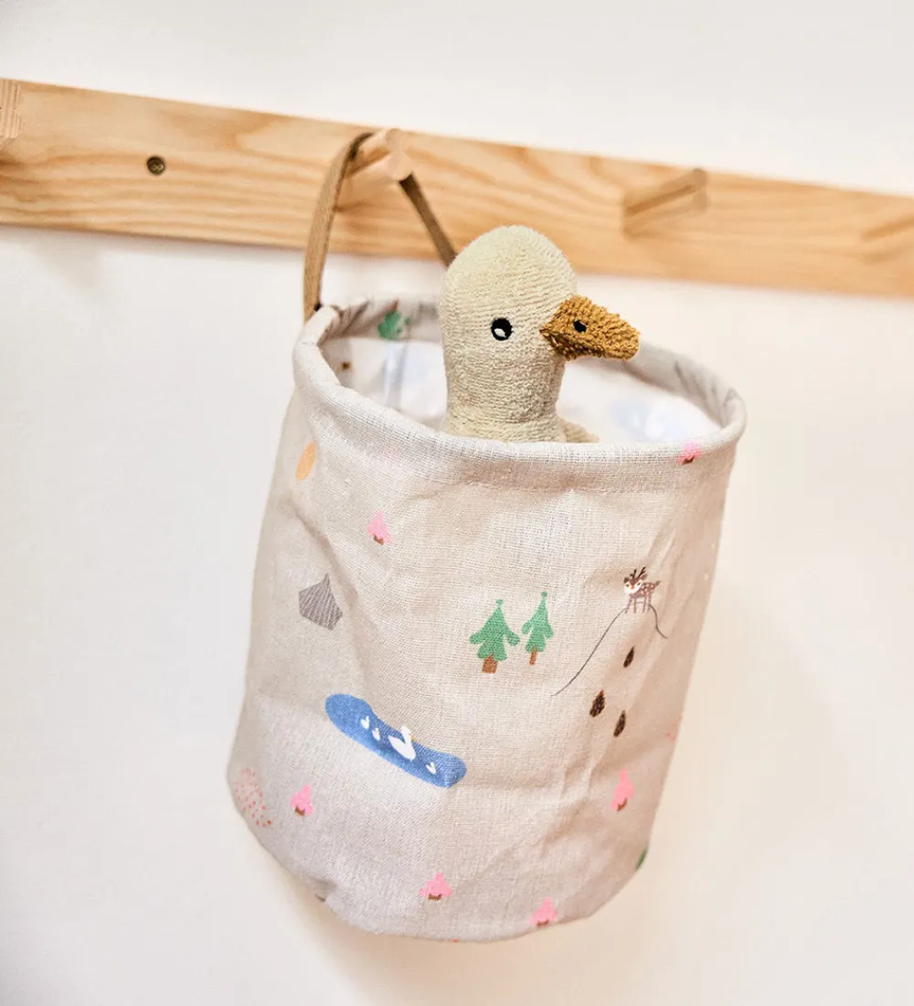 Kurve|Opbevaring-OYOY Opbevaringskurve - 2-pak - Deer & Duck - Small - Beige