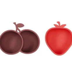 Skåle-OYOY Snackskåle - 2-pak - Silikone - Strawberry & Cherry - Cherr