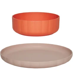 OYOY Tallerkener|Spisesæt*Spisesæt - Bioplast - 2 dele - Pullo - Rose/Apricot